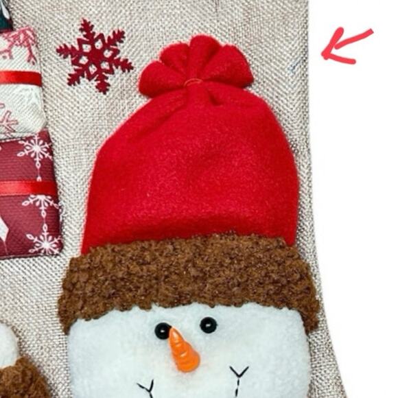 Christmas Stocking Snowman Appliqué With Gifts 18” Winter - Picture 3 of 5
